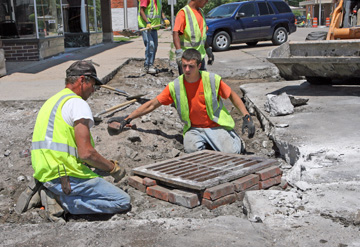 Repair work on Main Street