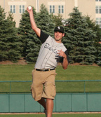 Eric Kavan throws out the first pitch