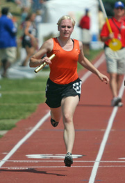 Kayla Van Norman finished the relay at the 2009 state meet