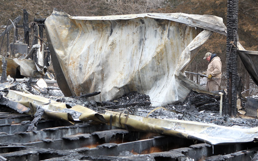 Fire at Lewis home