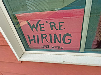 Hiring sign